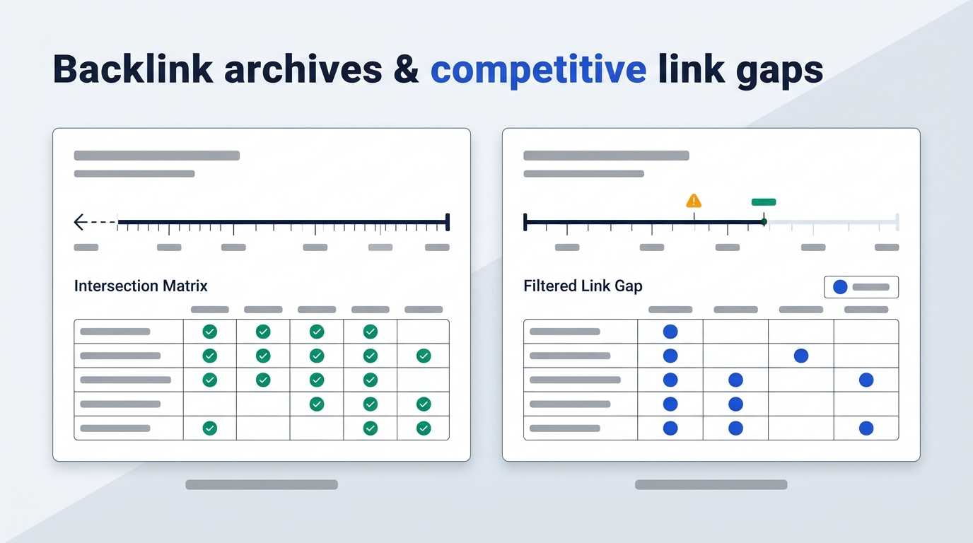 Comparing index history and competitive link gaps