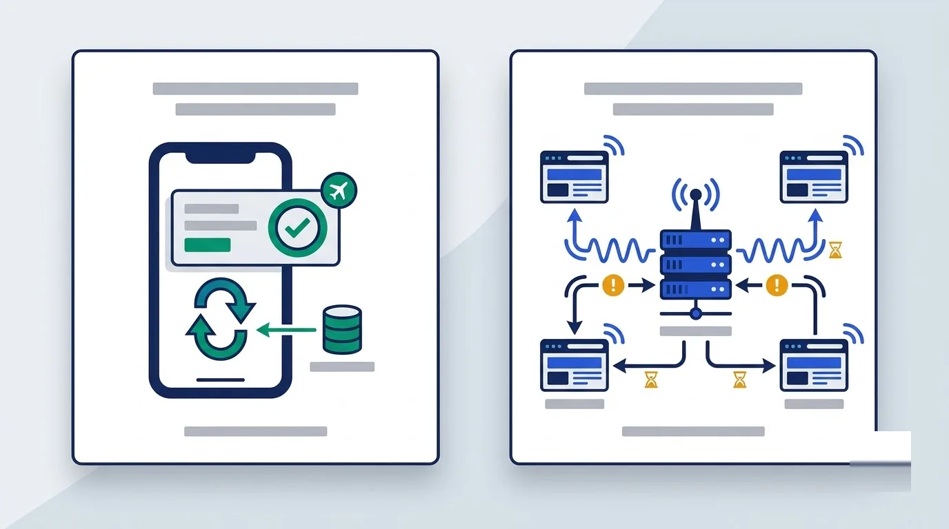 Realtime Synchronization and Offline Device Caching