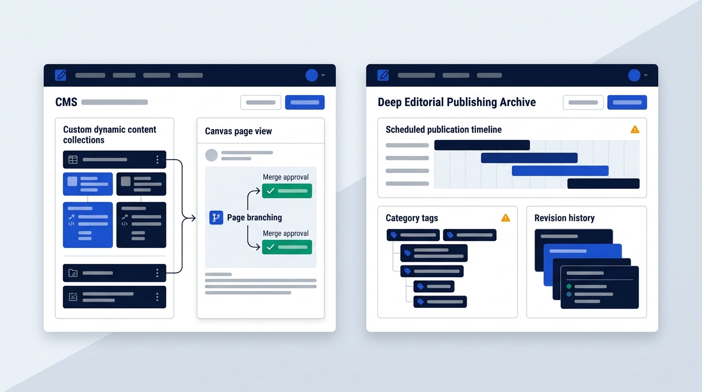 Webflow CMS workflows against WordPress publishing