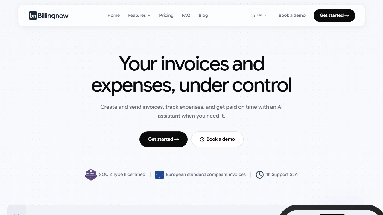 Billing Now invoicing and recurring subscription management dashboard