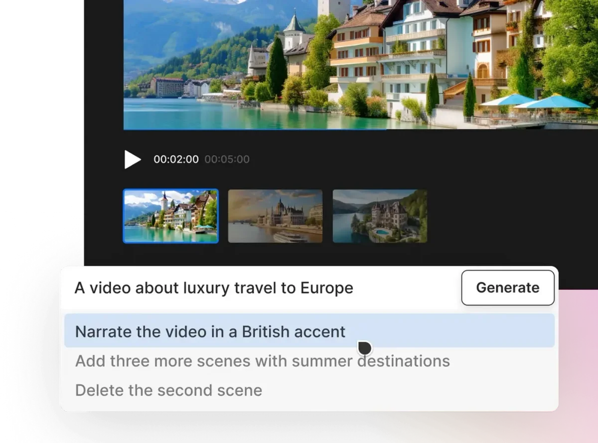 Timeline editor & iStock media library