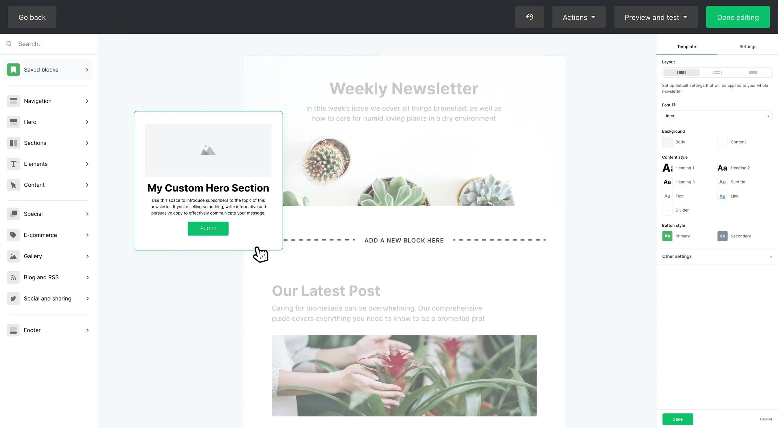 Drag-and-Drop Drag Newsletter Editor
