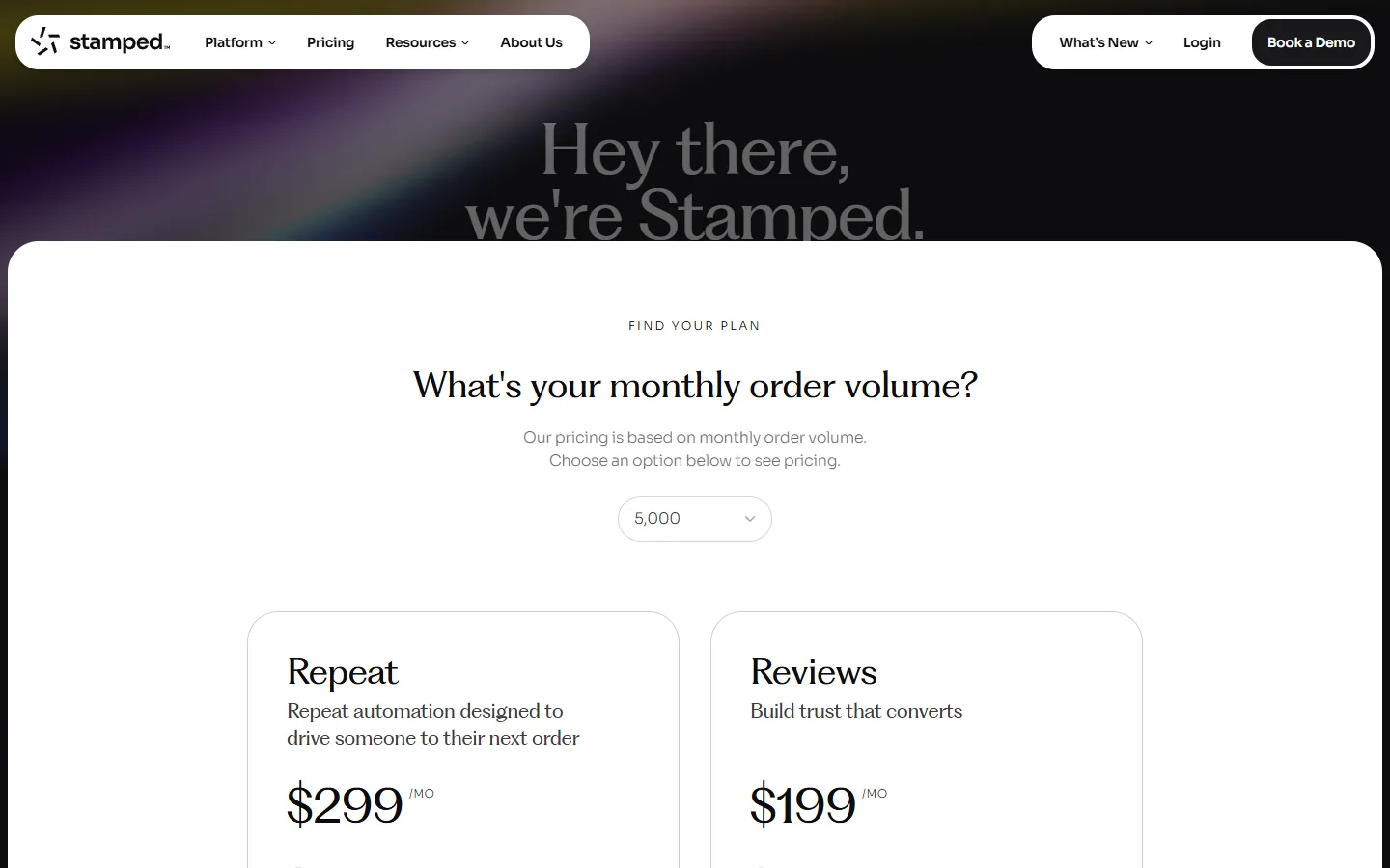 Plans by monthly order volume