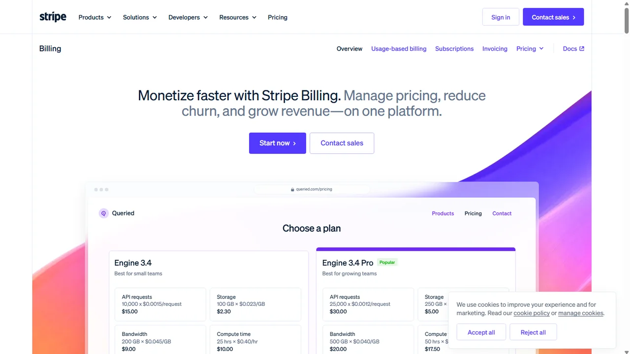 Recurring subscription billing