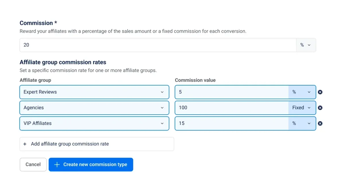 Advanced commission engine